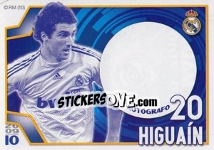 Cromo Higuaín (Autógrafo) - Real Madrid 2009-2010 - Panini