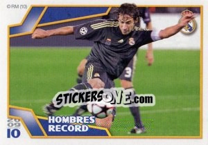 Sticker Hombres Record - Raul González - Real Madrid 2009-2010 n. 170 - Panini