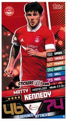 Sticker Matty Kennedy - SPFL 2020-2021. Match Attax - Topps
