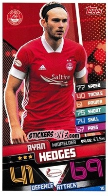 Sticker Ryan Hedges - SPFL 2020-2021. Match Attax - Topps