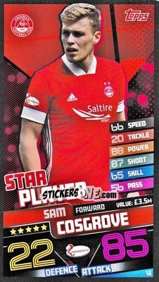 Sticker Sam Cosgrove - SPFL 2020-2021. Match Attax - Topps
