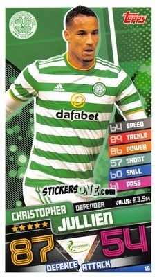 Cromo Christopher Jullien - SPFL 2020-2021. Match Attax - Topps