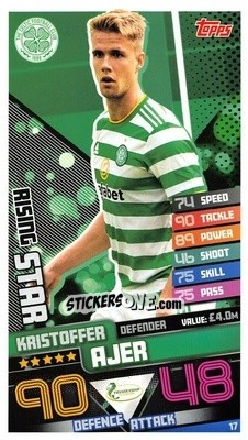 Cromo Kristoffer Ajer - SPFL 2020-2021. Match Attax - Topps