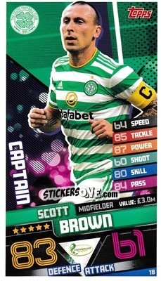 Cromo Scott Brown - SPFL 2020-2021. Match Attax - Topps