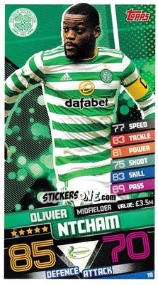 Sticker Olivier Ntcham - SPFL 2020-2021. Match Attax n. 19 - Topps