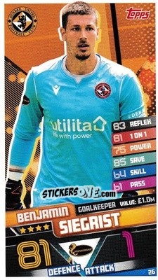 Cromo Benjamin Siegrist - SPFL 2020-2021. Match Attax - Topps