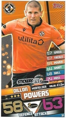 Sticker Dillon Powers - SPFL 2020-2021. Match Attax - Topps