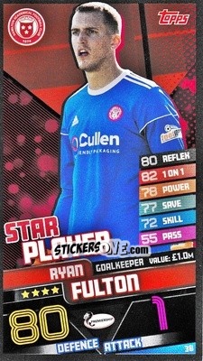 Sticker Ryan Fulton - SPFL 2020-2021. Match Attax - Topps
