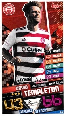 Sticker David Templeton - SPFL 2020-2021. Match Attax - Topps