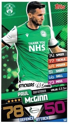 Sticker Paul McGinn - SPFL 2020-2021. Match Attax - Topps