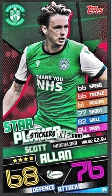 Sticker Scott Allan - SPFL 2020-2021. Match Attax - Topps