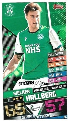 Cromo Melker Hallberg - SPFL 2020-2021. Match Attax - Topps