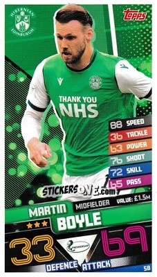 Sticker Martin Boyle - SPFL 2020-2021. Match Attax n. 58 - Topps