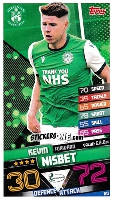 Figurina Kevin Nisbet - SPFL 2020-2021. Match Attax - Topps