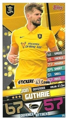 Cromo Jon Guthrie - SPFL 2020-2021. Match Attax - Topps