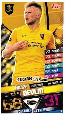 Cromo Nicky Devlin - SPFL 2020-2021. Match Attax - Topps