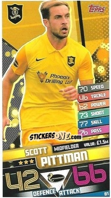 Sticker Scott Pittman - SPFL 2020-2021. Match Attax - Topps