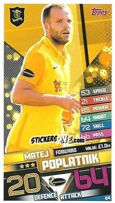 Sticker Matej Poplatnik - SPFL 2020-2021. Match Attax - Topps