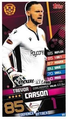 Sticker Trevor Carson - SPFL 2020-2021. Match Attax - Topps