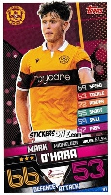 Sticker Mark O'Hara - SPFL 2020-2021. Match Attax - Topps