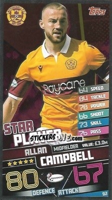 Sticker Allan Campbell - SPFL 2020-2021. Match Attax - Topps