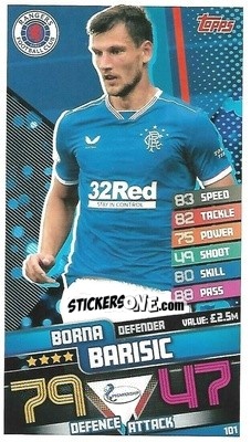 Sticker Borna Barišic - SPFL 2020-2021. Match Attax - Topps