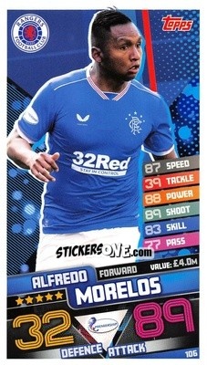 Figurina Alfredo Morelos - SPFL 2020-2021. Match Attax - Topps