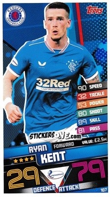 Sticker Ryan Kent - SPFL 2020-2021. Match Attax - Topps