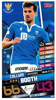 Figurina Callum Booth - SPFL 2020-2021. Match Attax - Topps