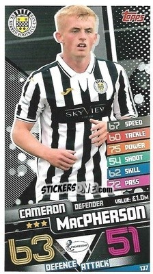 Sticker Cameron MacPherson - SPFL 2020-2021. Match Attax - Topps