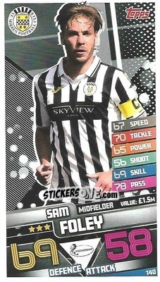 Sticker Sam Foley - SPFL 2020-2021. Match Attax - Topps