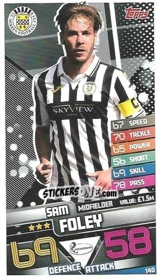 Figurina Sam Foley - SPFL 2020-2021. Match Attax - Topps