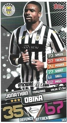 Cromo Jonathan Obika - SPFL 2020-2021. Match Attax - Topps