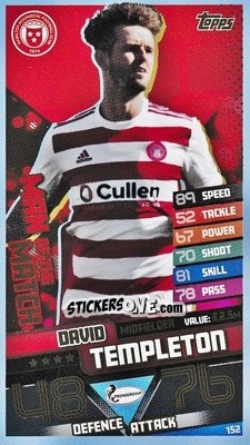 Sticker David Templeton - SPFL 2020-2021. Match Attax - Topps