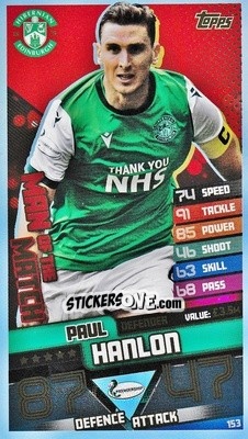 Figurina Paul Hanlon - SPFL 2020-2021. Match Attax - Topps