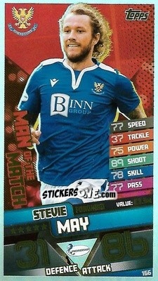 Cromo Stevie May - SPFL 2020-2021. Match Attax - Topps