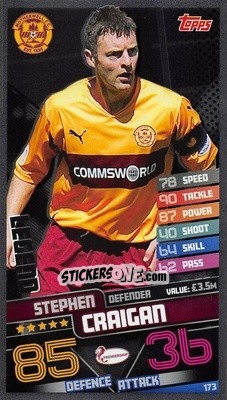 Sticker Stephen Craigan - SPFL 2020-2021. Match Attax - Topps