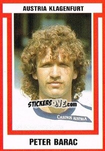 Sticker Peter Barac - Österreichische Fußball-Bundesliga 1988-1989 - Euroflash