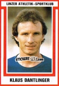 Sticker Klaus Dantlinger - Österreichische Fußball-Bundesliga 1988-1989 n. 92 - Euroflash