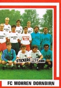 Cromo Mannschaft - Österreichische Fußball-Bundesliga 1988-1989 - Euroflash