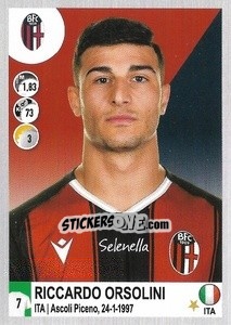 Figurina Riccardo Orsolini - Calciatori 2020-2021 - Panini