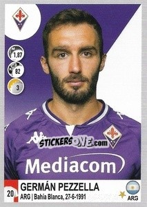 Sticker Germán Pezzella - Calciatori 2020-2021 - Panini