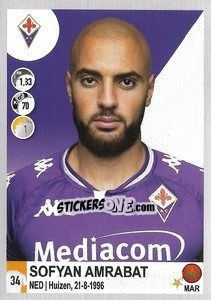 Sticker Sofyan Amrabat - Calciatori 2020-2021 n. 179 - Panini