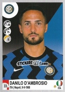 Sticker Danilo D'Ambrosio - Calciatori 2020-2021 n. 244 - Panini