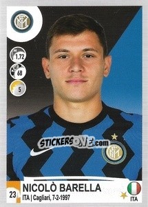 Cromo Nicolò Barella - Calciatori 2020-2021 - Panini