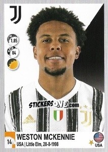 Sticker Weston McKennie - Calciatori 2020-2021 n. 283 - Panini