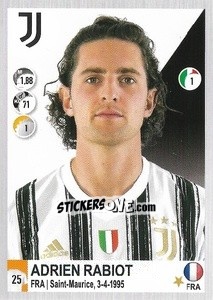 Sticker Adrien Rabiot - Calciatori 2020-2021 - Panini