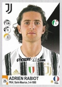 Sticker Adrien Rabiot - Calciatori 2020-2021 n. 284 - Panini
