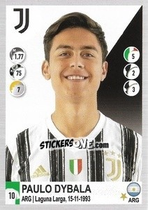 Figurina Paulo Dybala - Calciatori 2020-2021 - Panini