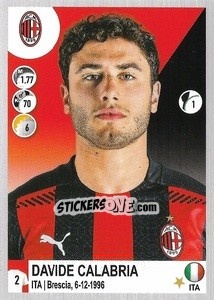 Sticker Davide Calabria - Calciatori 2020-2021 - Panini